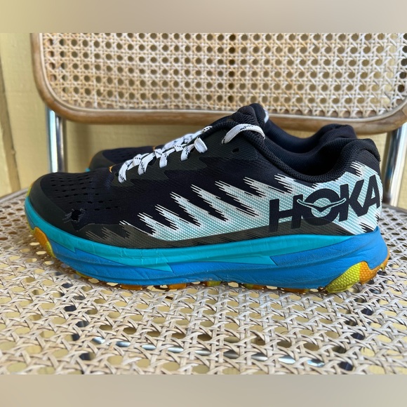Hoka Black and Blue Athletic Shoes - Picture 4 of 9